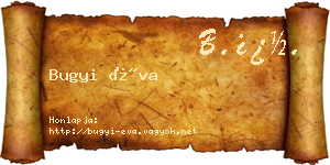 Bugyi Éva névjegykártya