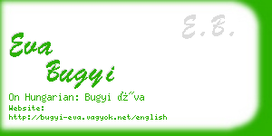 eva bugyi business card